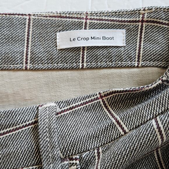 Frame Le Crop Mini Boot Jeans Window Pane Plaid Women's 29 Academia Fall - Picture 8 of 12